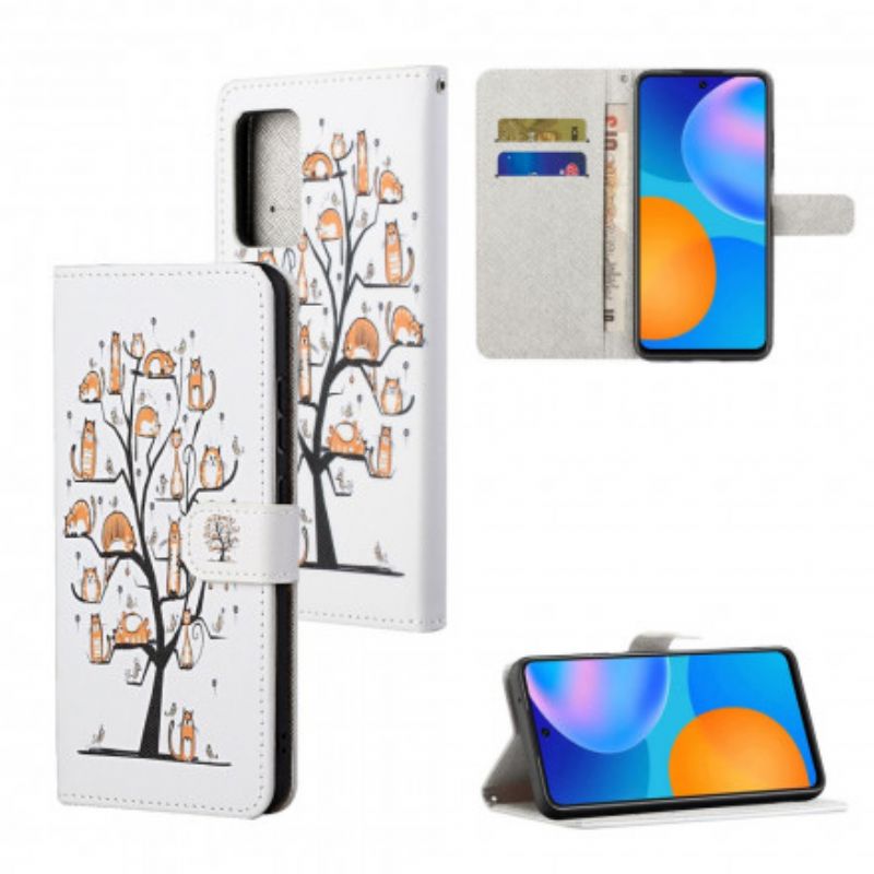 Folio Deksel Til Motorola Edge 20 Pro Funky Cats Strappy