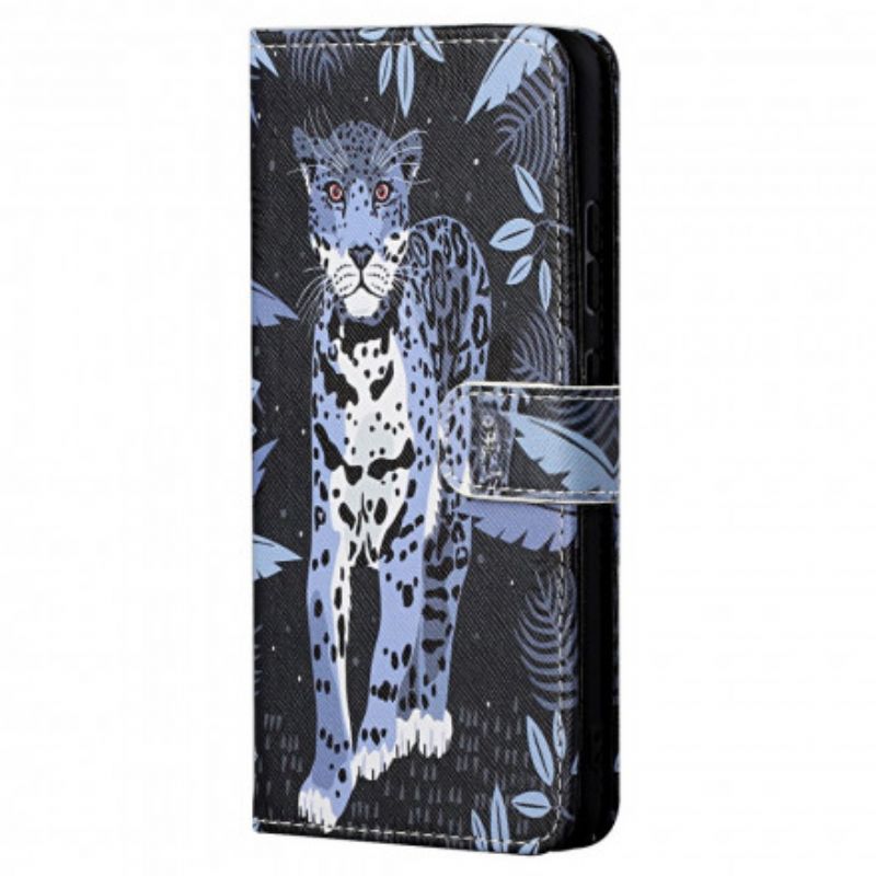 Folio Deksel Til Motorola Edge 20 Pro Leopard Strappy