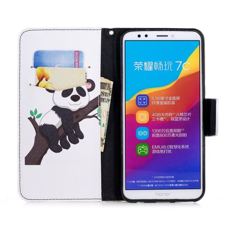 Folio Deksel Honor 7C Lat Panda Beskyttelse