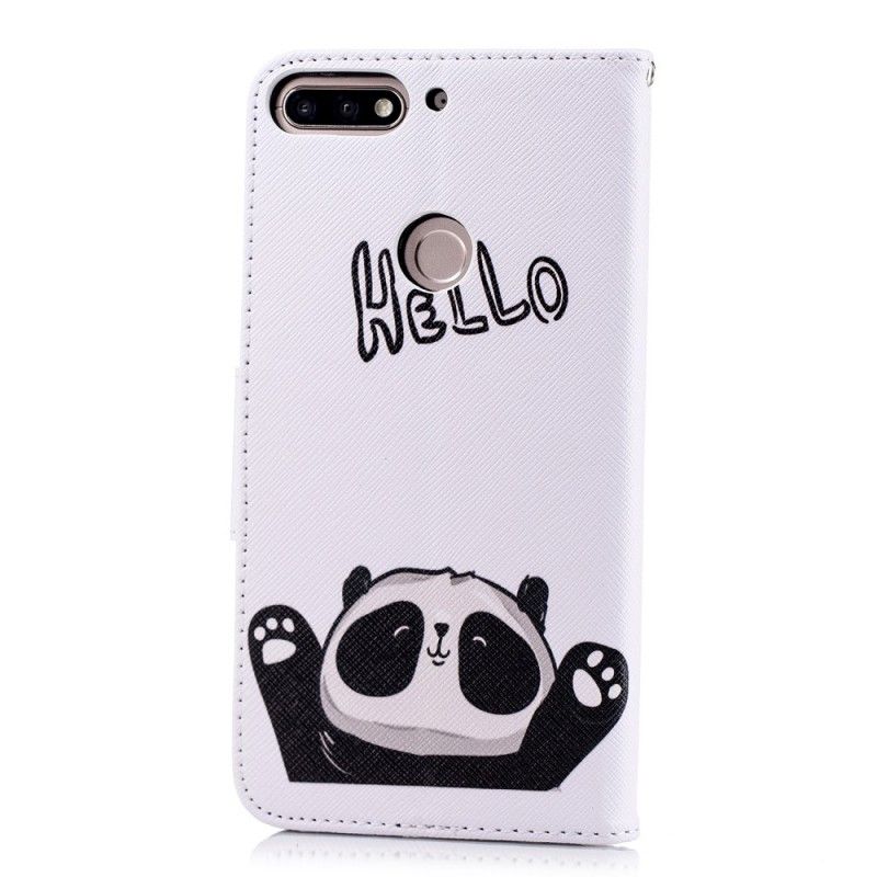 Lærdeksel Folio Deksel Honor 7C Hallo Panda