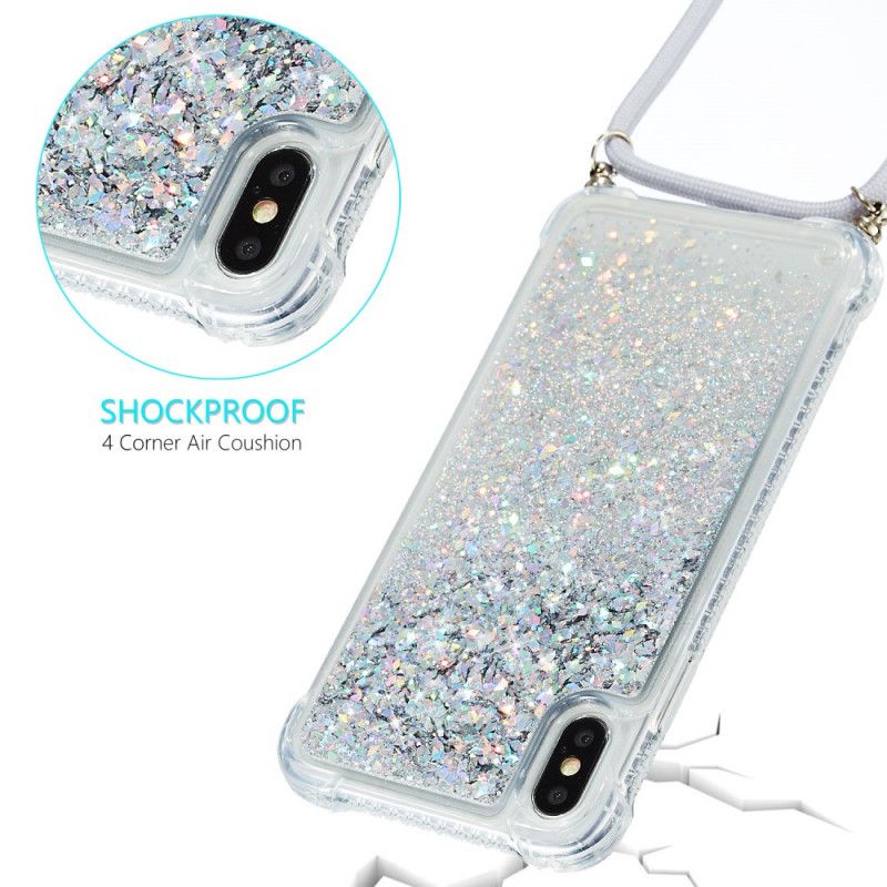 Iphone Xs Max Glitter And Cord Case