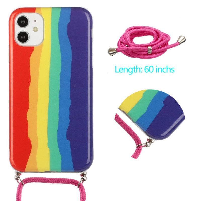 Rainbow Cord Iphone 11-Deksel