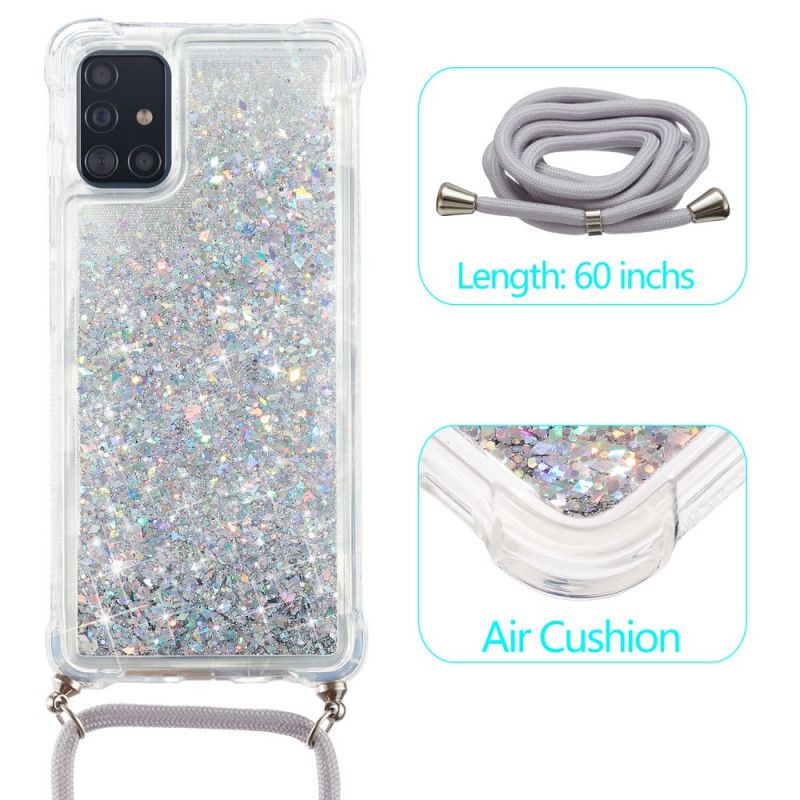 Samsung Galaxy A51 Glitterveske Med Ledning