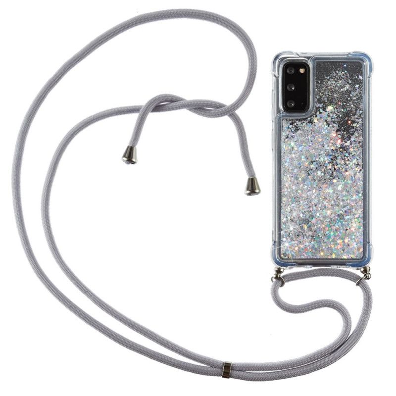 Samsung Galaxy S20 Glitterveske Med Ledning