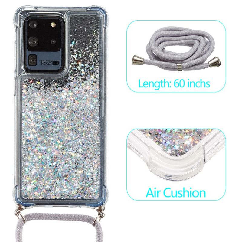 Samsung Galaxy S20 Ultra Glitter Deksel Med Ledning