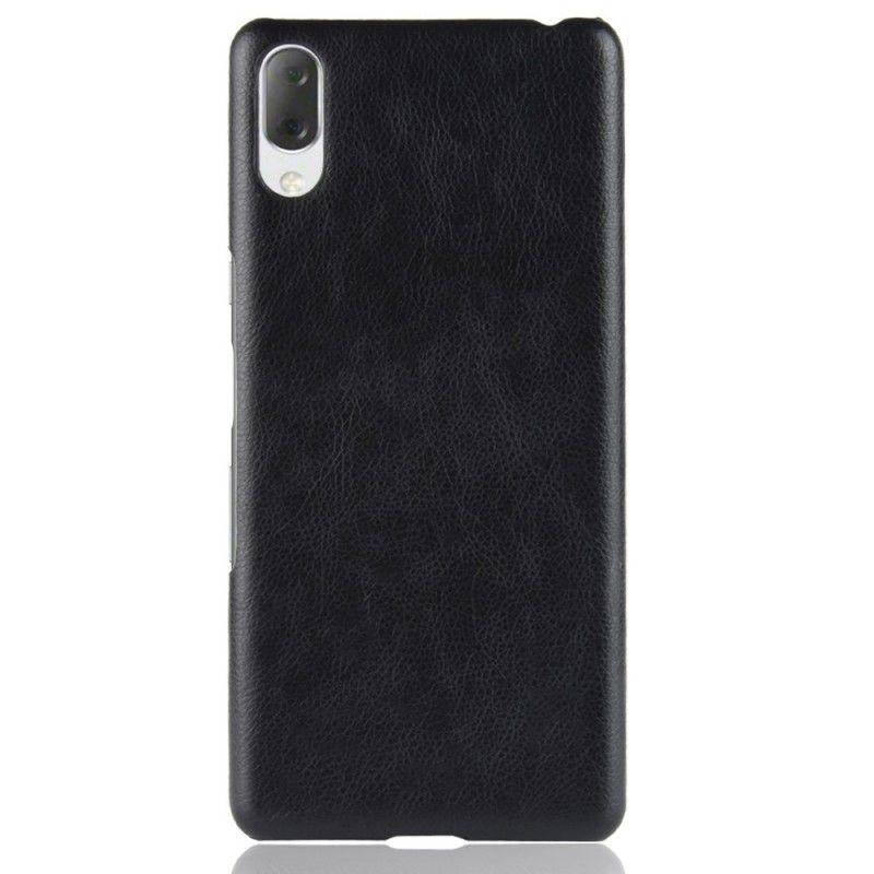 Deksel for Sony Xperia L3 Svart Lychee-Skinneffekt