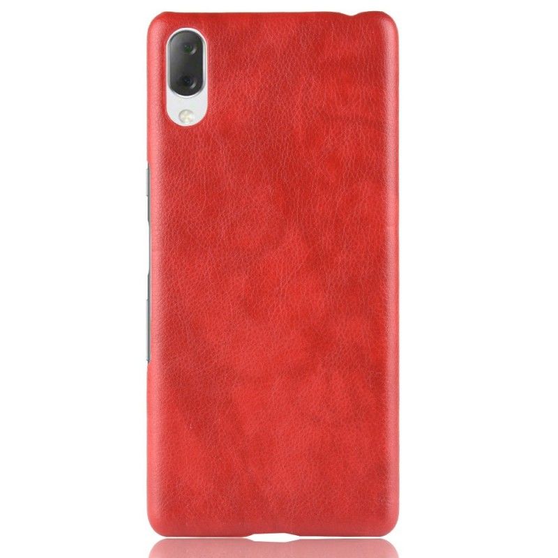 Deksel for Sony Xperia L3 Svart Lychee-Skinneffekt