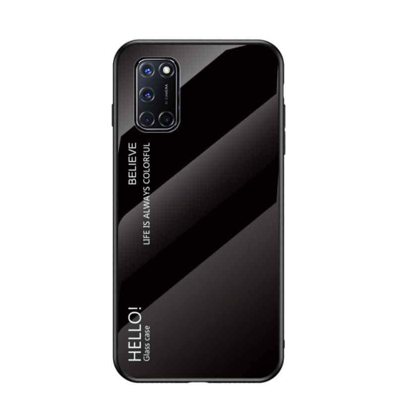 Deksel Oppo A72 Svart Hei Herdet Glass