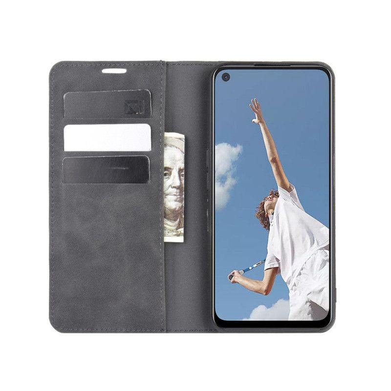 Folio Deksel Oppo A72 Svart Myk Skinneffekt