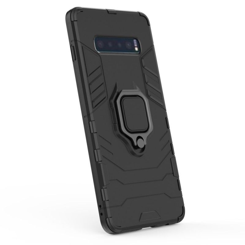 Deksel for Samsung Galaxy S10 Plus Svart Motstandsdyktig Ring