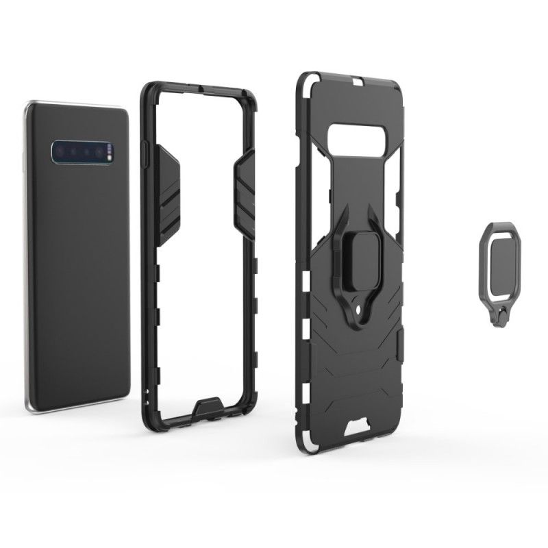 Deksel for Samsung Galaxy S10 Plus Svart Motstandsdyktig Ring