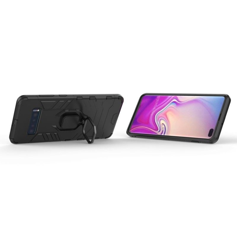 Deksel for Samsung Galaxy S10 Plus Svart Motstandsdyktig Ring