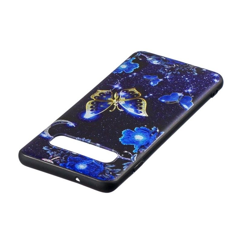 Deksel Samsung Galaxy S10 Plus Gylden Sommerfugl Anti-fall