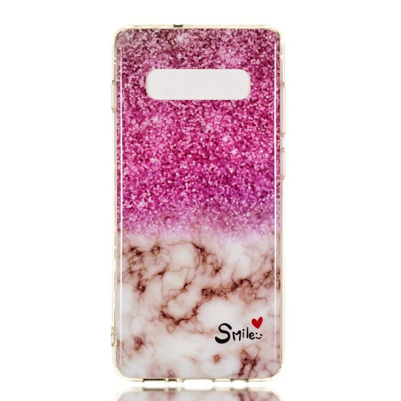 Deksel Samsung Galaxy S10 Plus Marmorglitter Og Smil