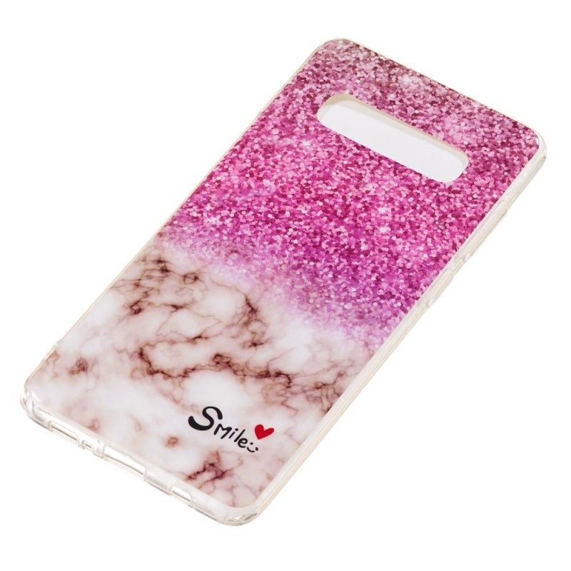 Deksel Samsung Galaxy S10 Plus Marmorglitter Og Smil