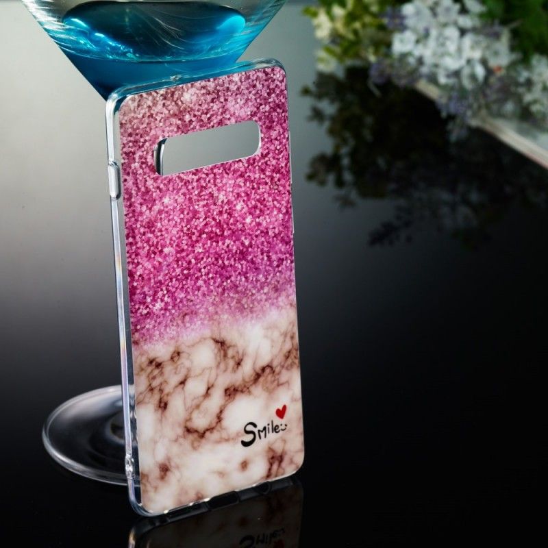 Deksel Samsung Galaxy S10 Plus Marmorglitter Og Smil