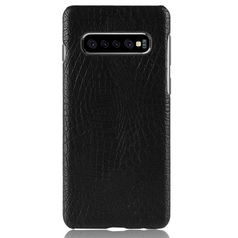 Deksel Samsung Galaxy S10 Plus Svart Krokodillehudeffekt