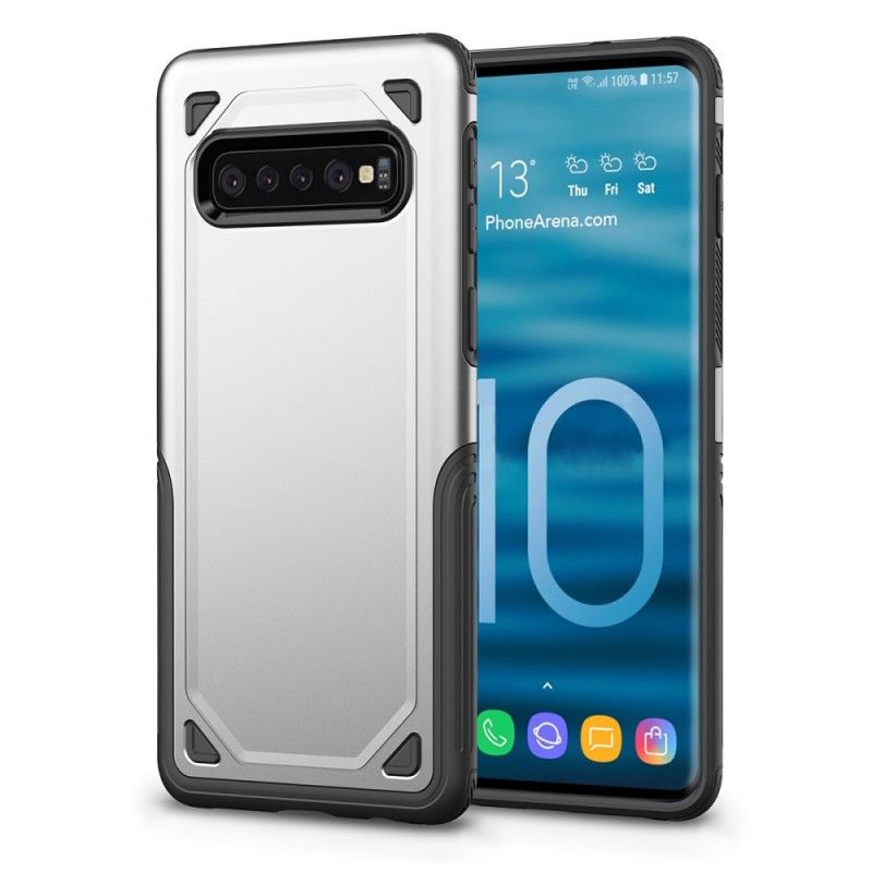 Deksel Samsung Galaxy S10 Plus Svart Premium Metalleffekt Anti-fall