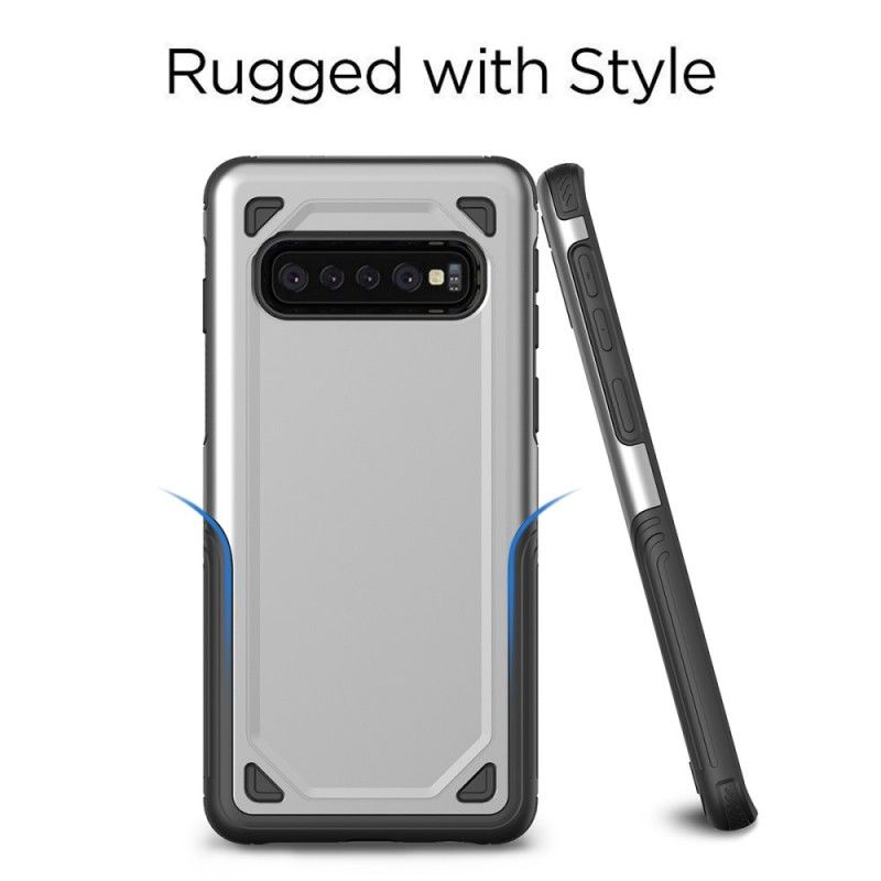 Deksel Samsung Galaxy S10 Plus Svart Premium Metalleffekt Anti-fall