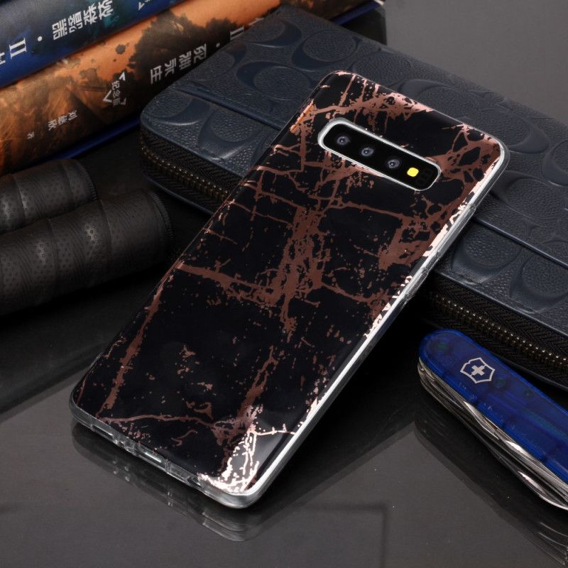 Deksel Samsung Galaxy S10 Plus Svart Ultra Designer Marmor