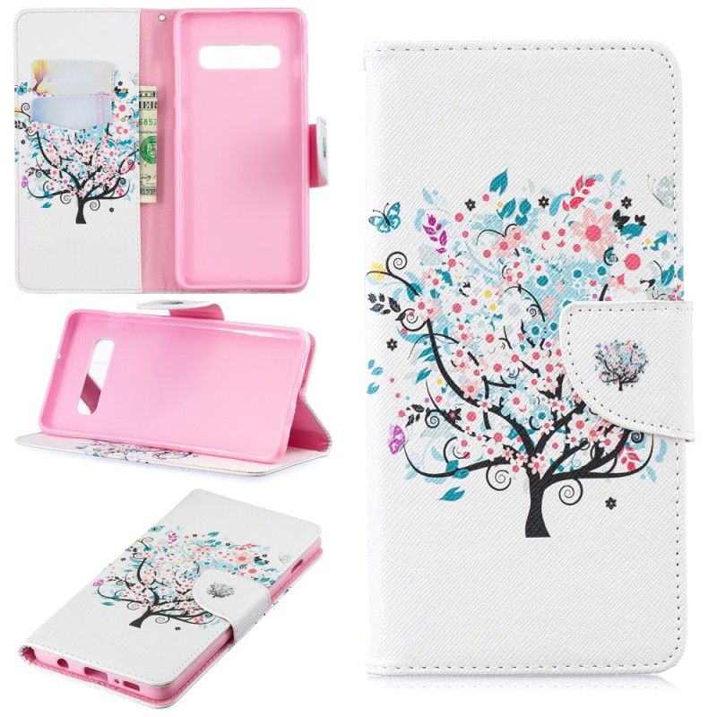 Folio Deksel for Samsung Galaxy S10 Plus Blomstret Tre