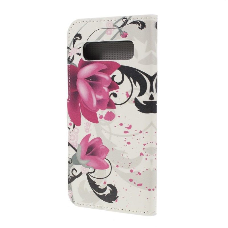 Folio Deksel Samsung Galaxy S10 Plus Magenta Sommerfugler Og Blomster