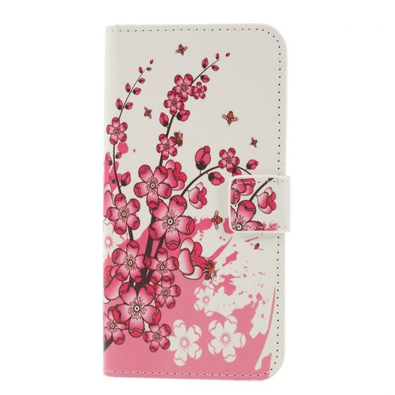 Folio Deksel Samsung Galaxy S10 Plus Magenta Sommerfugler Og Blomster