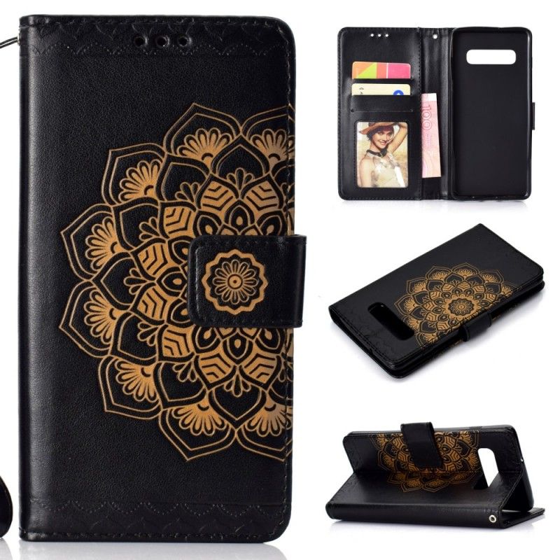 Lærdeksel Folio Deksel Samsung Galaxy S10 Plus Elegant Mandala