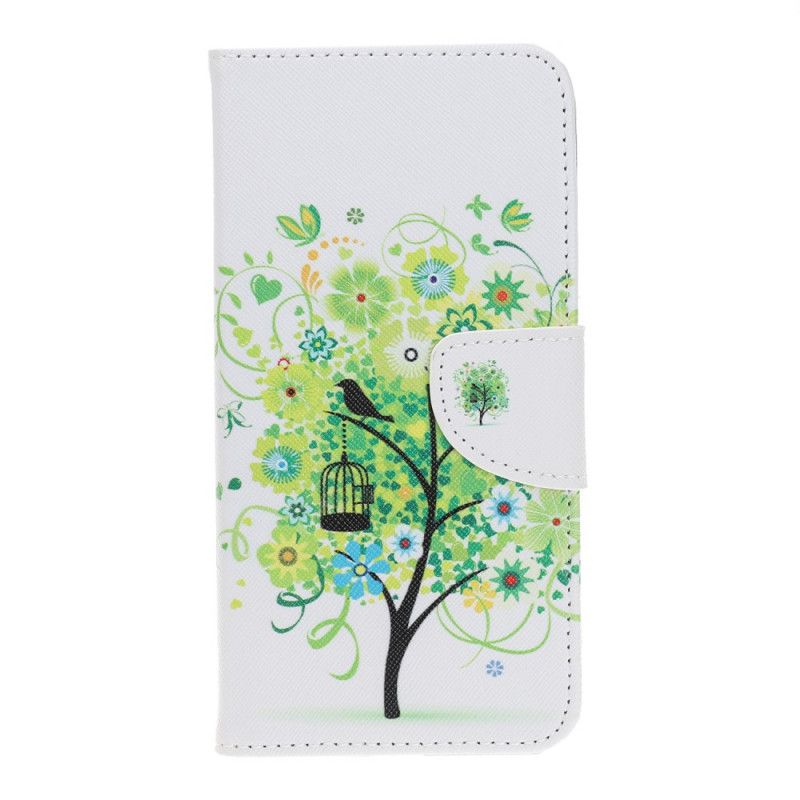 Folio Deksel for Huawei P Smart S Grønt Blomstrende Tre