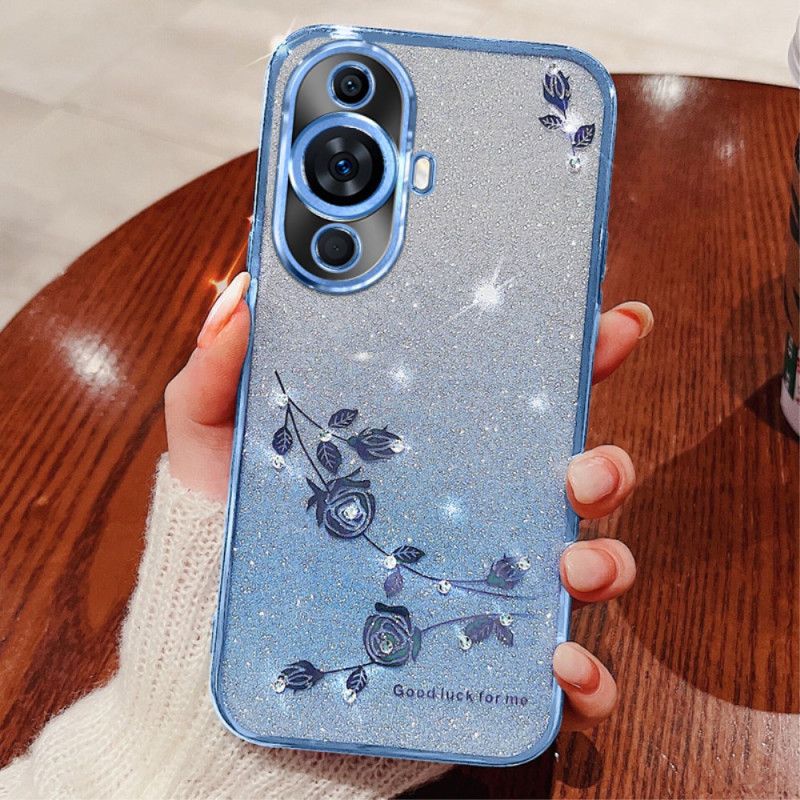 Deksel Huawei Nova 12s Mobildeksel Blomster Og Rhinstener