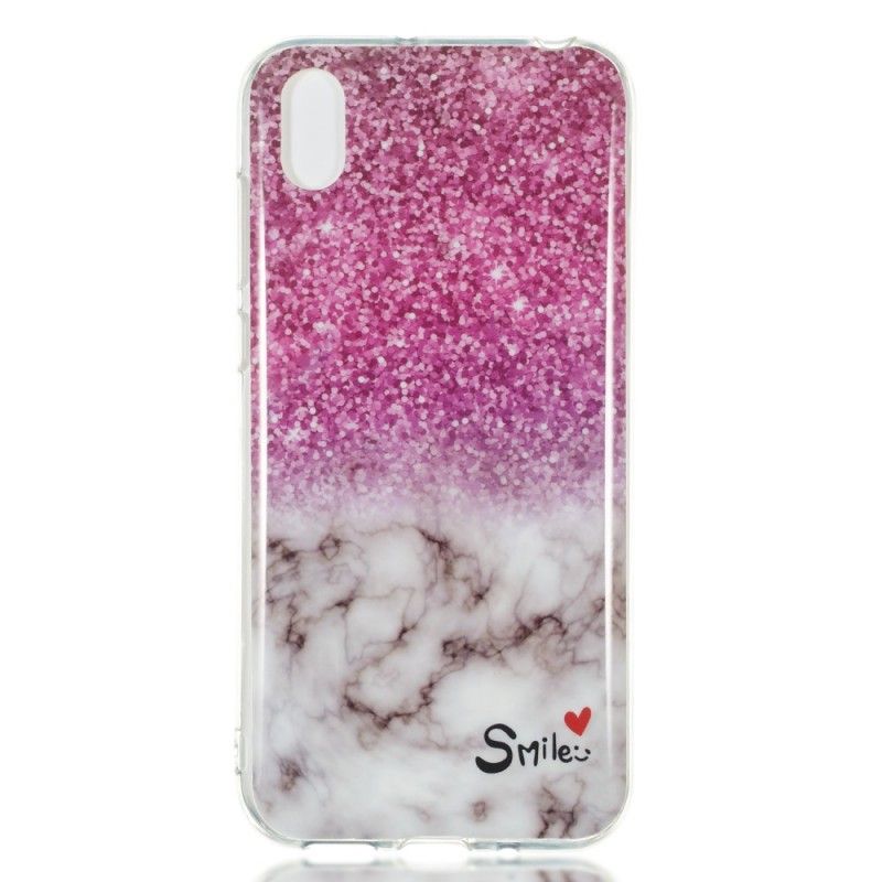 Deksel for Huawei Y5 2019 Marmorglitter Og Smil