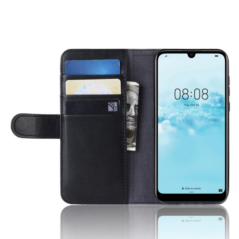 Folio Deksel Huawei Y5 2019 Svart Delt Skinn Beskyttelse