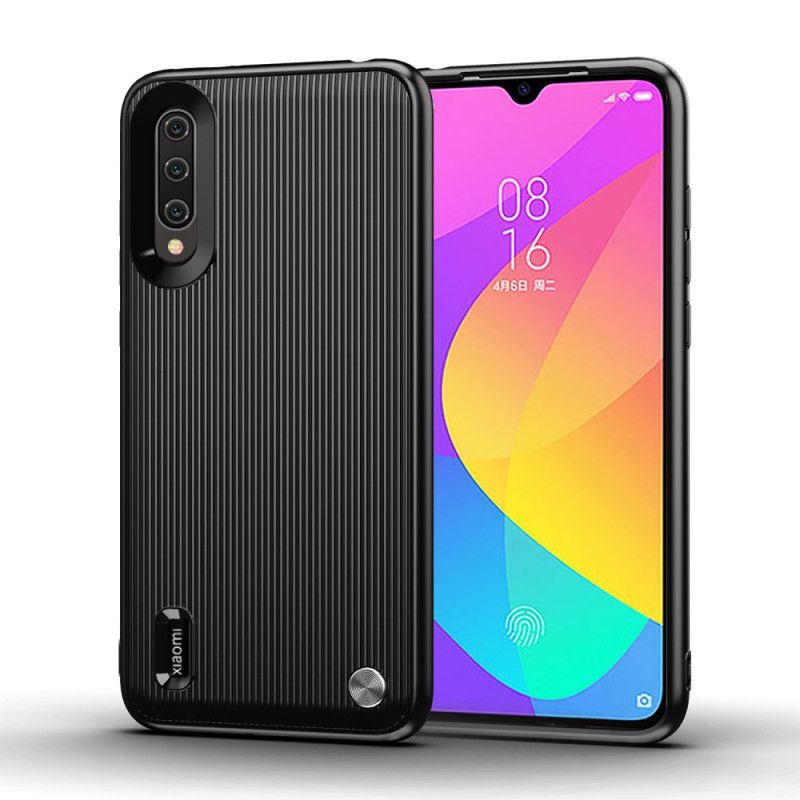 Deksel for Xiaomi Mi 9 Lite Svart Silikon Strukturert Design