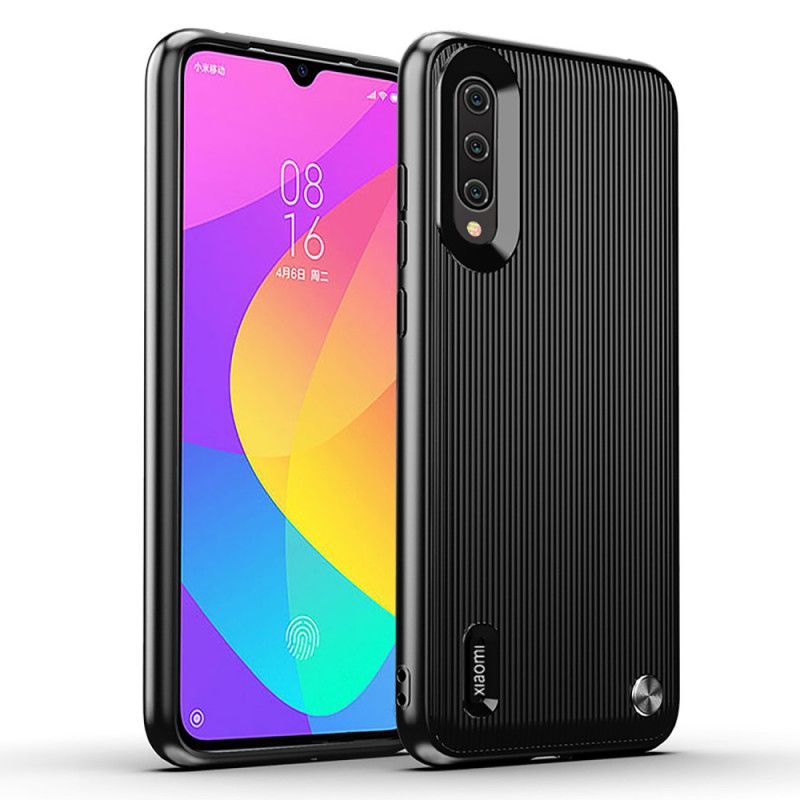 Deksel for Xiaomi Mi 9 Lite Svart Silikon Strukturert Design