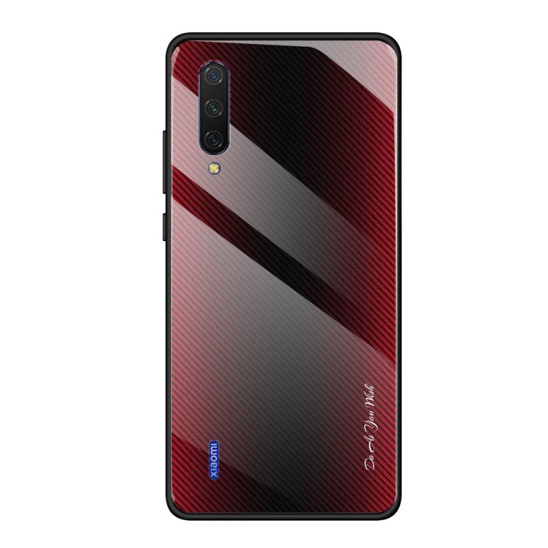 Deksel Xiaomi Mi 9 Lite Svart Karbonfiber Herdet Glass