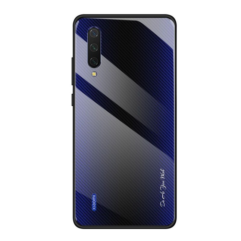 Deksel Xiaomi Mi 9 Lite Svart Karbonfiber Herdet Glass