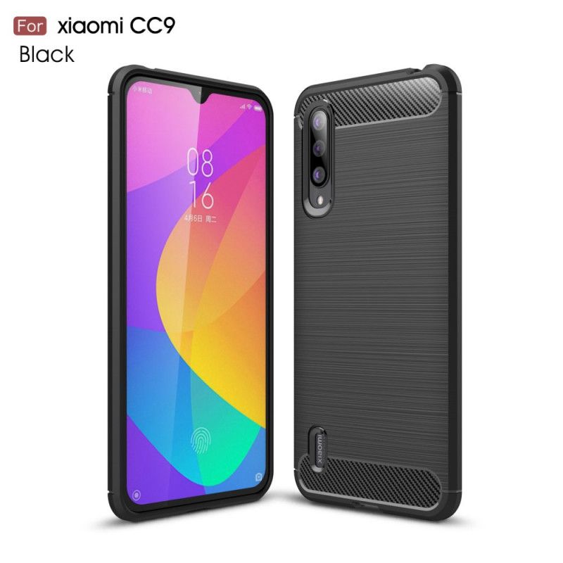 Deksel Xiaomi Mi 9 Lite Svart Mobildeksel Børstet Karbonfiber