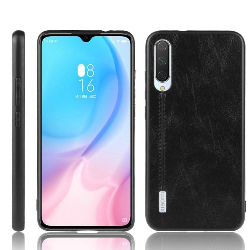 Deksel Xiaomi Mi 9 Lite Svart Mobildeksel Sydd Skinneffekt