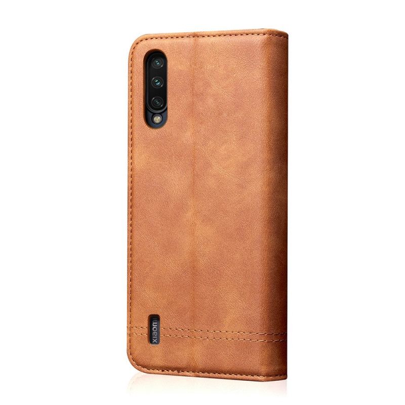 Folio Deksel Xiaomi Mi 9 Lite Svart Mobildeksel Sydd Skinneffekt