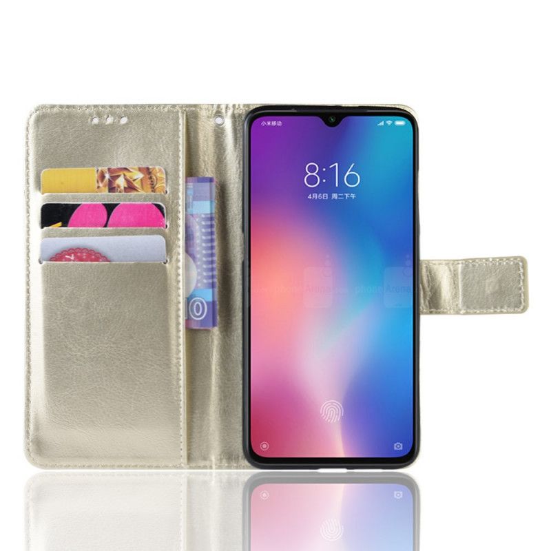 Folio Deksel Xiaomi Mi 9 Lite Svart Prangende Kunstlær