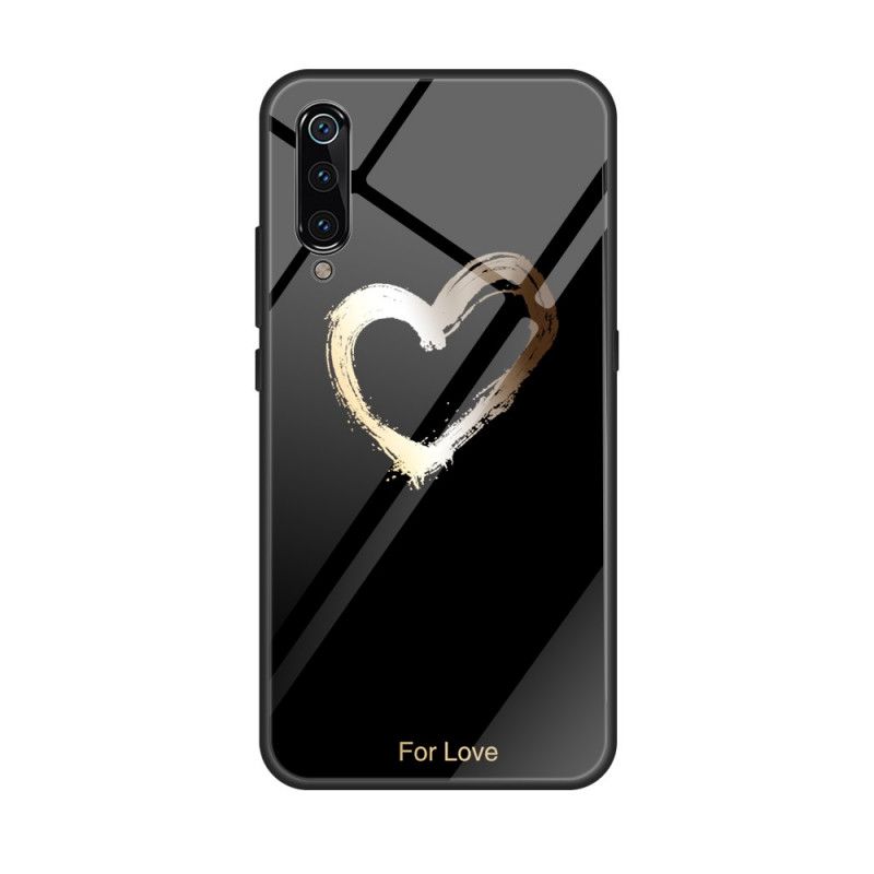Deksel for Xiaomi Mi 9 Svart Hjerte Av Gull For Kjærlighet