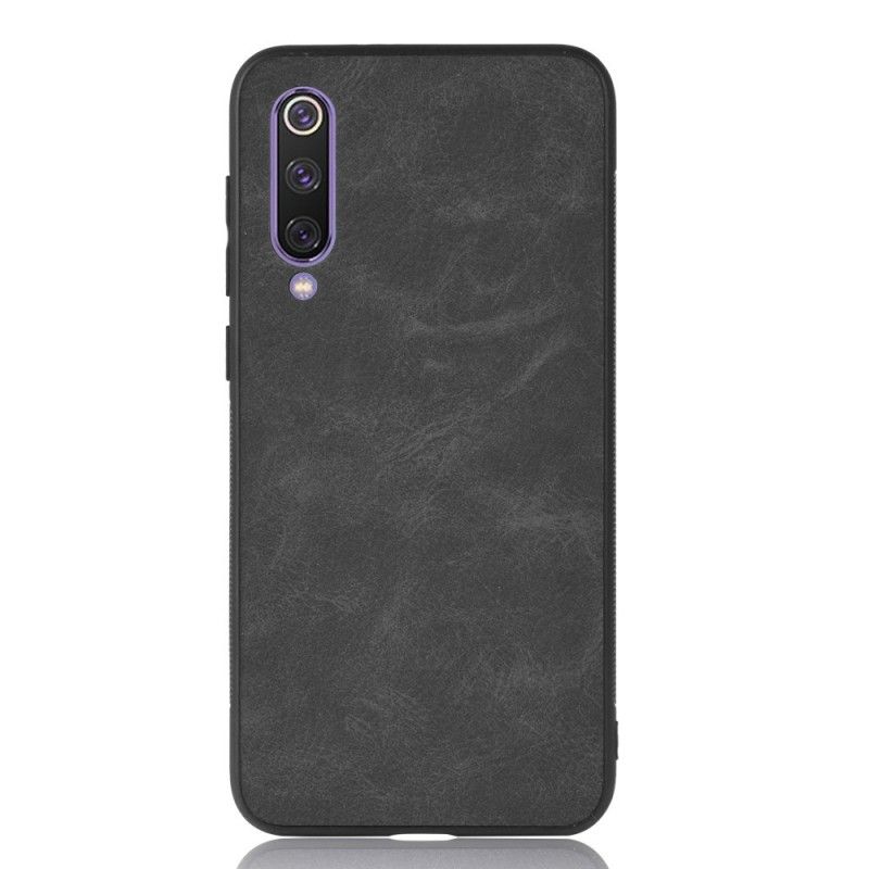 Deksel for Xiaomi Mi 9 Svart Vintage Look Skinneffekt