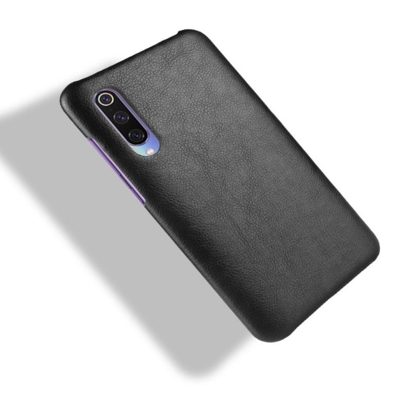 Deksel Xiaomi Mi 9 Svart Lychee-Effekt Beskyttelse