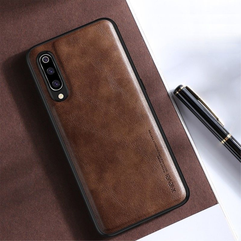 Deksel Xiaomi Mi 9 Svart Vintage Skinneffekt Anti-fall