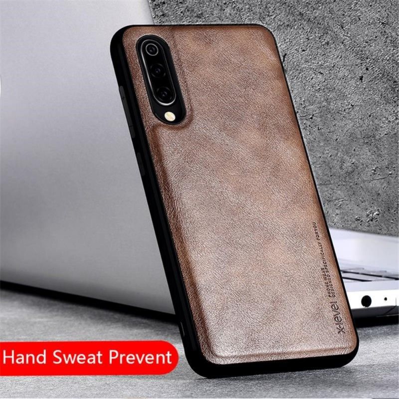 Deksel Xiaomi Mi 9 Svart Vintage Skinneffekt Anti-fall