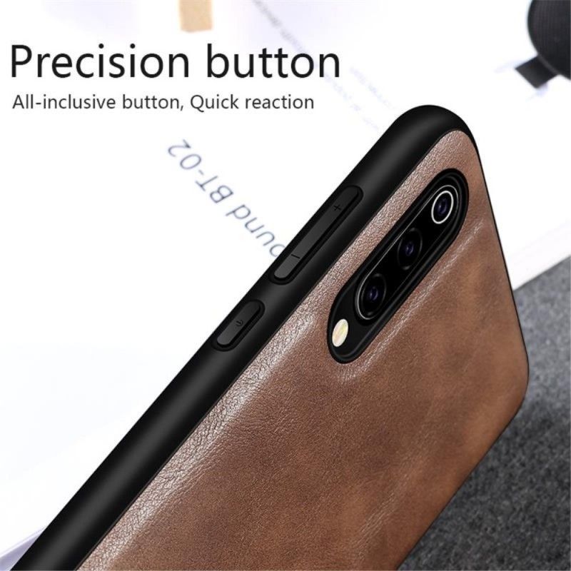 Deksel Xiaomi Mi 9 Svart Vintage Skinneffekt Anti-fall