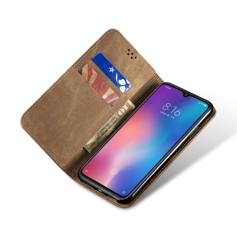 Folio Deksel Xiaomi Mi 9 Brun Jeansstoff