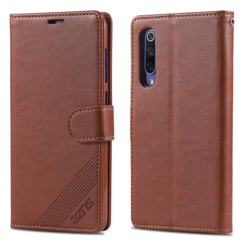 Folio Deksel Xiaomi Mi 9 Svart Luksus Azns