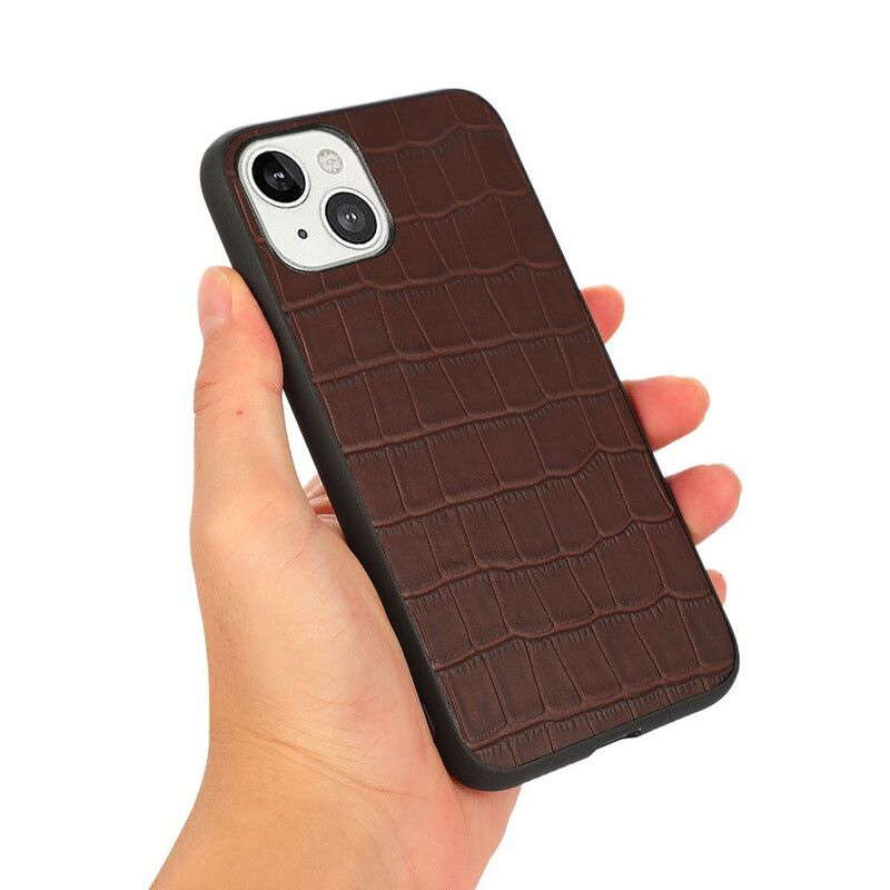 Deksel iPhone 13 Mini Ekte Crocodile Texture Leather