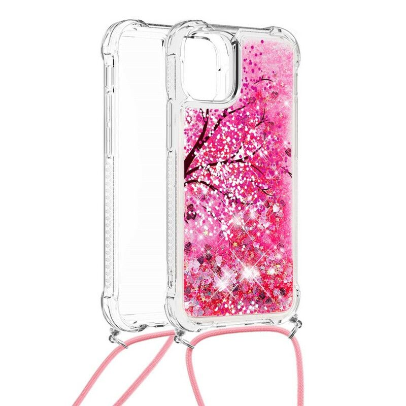 Deksel iPhone 13 Mini Glittertre Med Ledning Beskyttelse Deksel